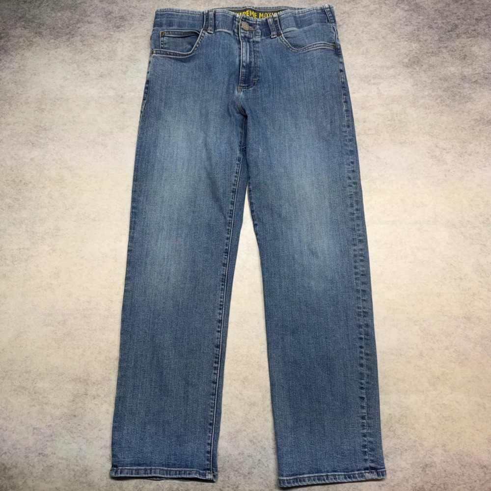 Lee Extreme Motion Regular Fit Mens Size 32x30 Blue Stretch Straight Leg Jeans